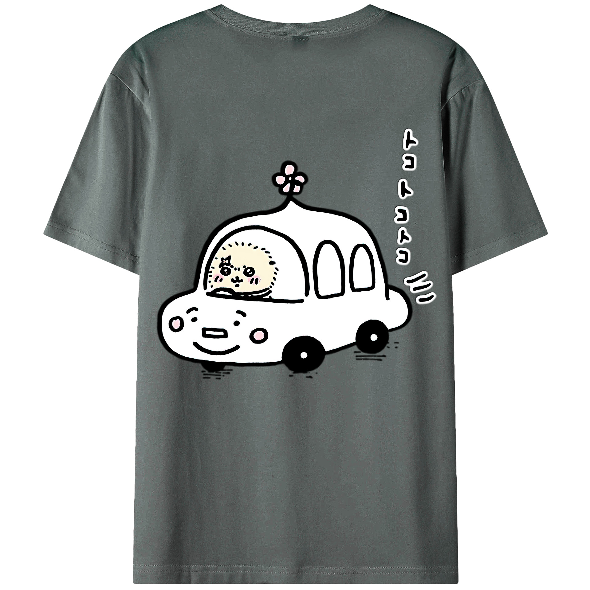 （画像用） ちいかわ ラッコ Chii-kawa Sea otter 綿100％ メンズ半袖Tシャツ（バックプリント） 通気性